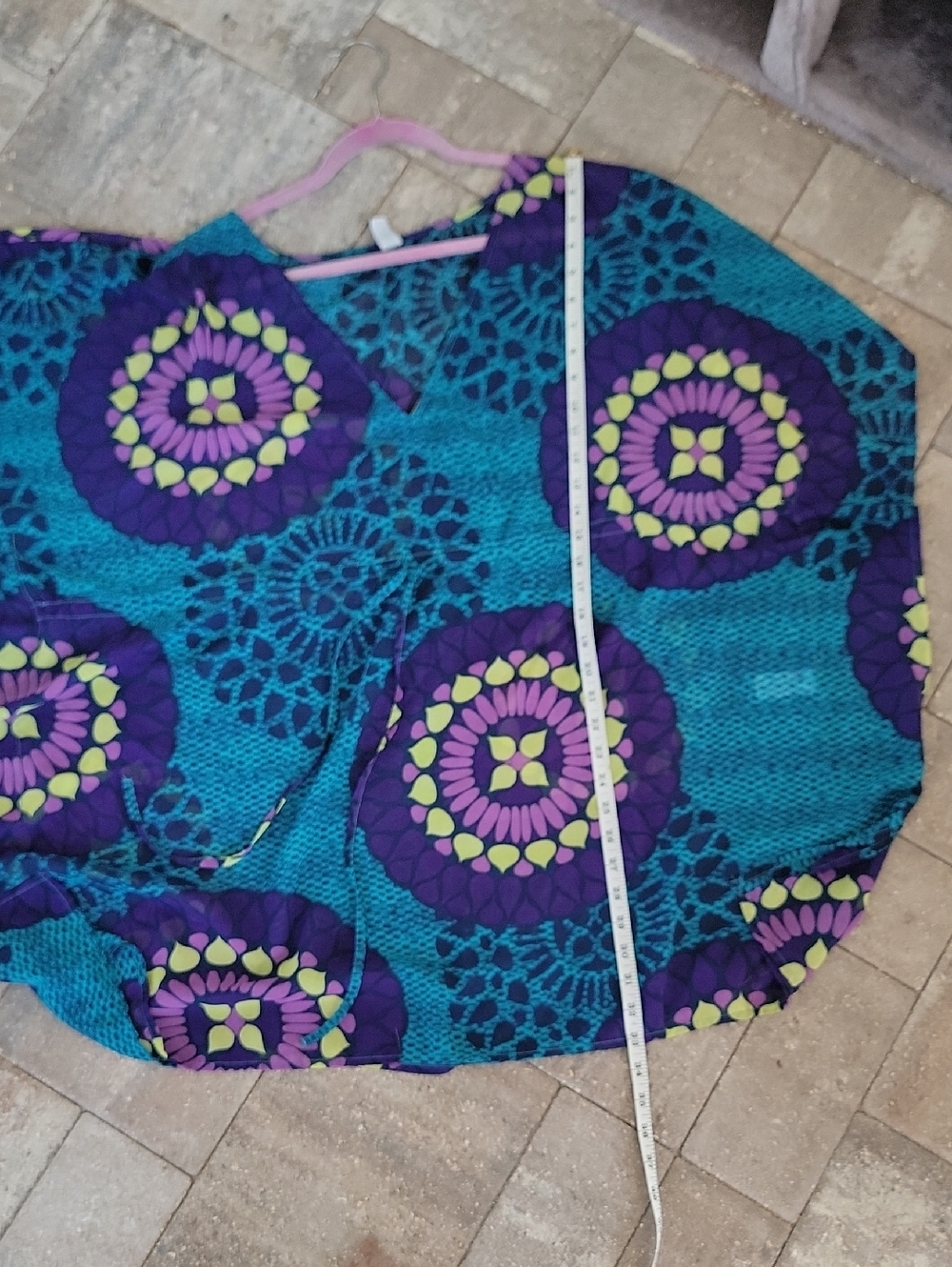 Old Navy Vibrant Purple Teal Floral Print Swim Cover Up Sz XXL - Picture 8 of 9